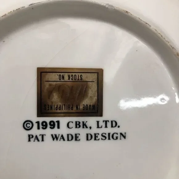 VINTAGE 1991 Pate Wade Cat & Mouse Porcelain Plate 0392 - Picture 3 of 7